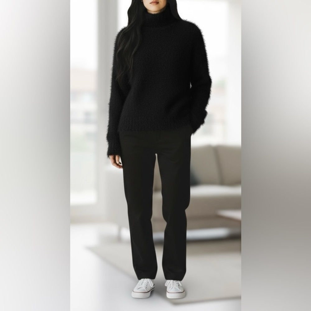 Sanctuary Women's High Neck Fuzzy Sweater Size L - Picture 2 of 15